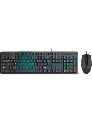 Комплект клавиатура+мышь A4Tech KR-3330S проводной, USB, 1200 DPI, чёрный