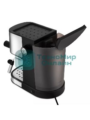 Кофеварка рожковая Kitfort KT-753 черный/нержавеющая сталь, молотый, 1 л, 850 Вт, 15 бар