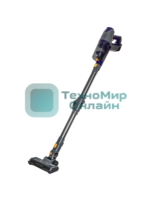 Пылесос вертикальный SUPRA VCS-5084 серый/синий, питание от аккумулятора, 350 Вт, уборка сухая, пылесборник 0.6 л, работа от АКБ max 30 мин.