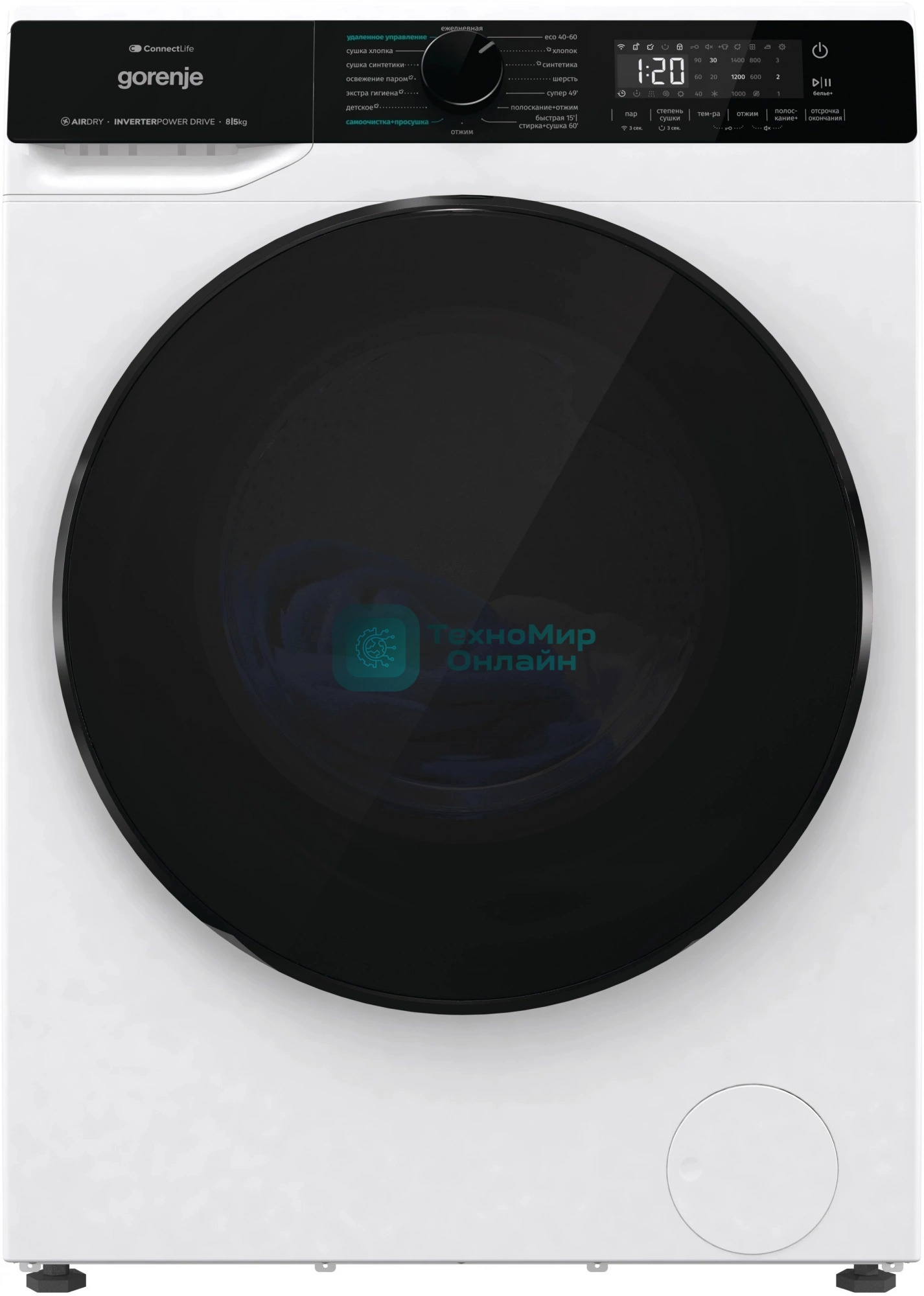 Стирально-сушильная машина Gorenje WD2PA854ADW/C белый загр. фронтальная макс.: 8 кг 1400об/мин класс: А++