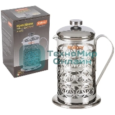 Френч-пресс MALLONY OLIMPIA, 800 мл, из жаропрочного стекла, в корп из нерж ст, T046-800ML (95092)