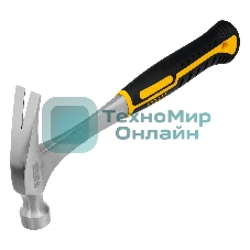 Молоток-гвоздодер Denzel 350 г, цельнометаллический, двухкомпонентная рукоятка