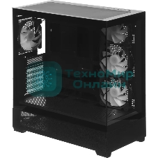 Корпус ACCORD ACC-ZA11B AR Black, Midi-Tower, чёрный, 4 x 120 мм