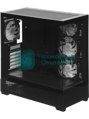 Корпус ACCORD ACC-ZA11B AR Black, Midi-Tower, чёрный, 4 x 120 мм