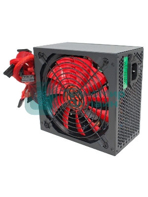 Блок питания Ginzzu PC700 14CM(Red) 80 PLUS black,APFC,24+4p,2 PCI-E(6+2), 7*SATA, 4*IDE,оплетка, кабель питания,цветная коробка