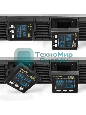 Источник бесперебойного питания On-line ExeGate EP285646RUS PowerExpert ULS-1000.LCD.AVR.C13.USB.RS232.SNMP.2U 1000VA/1000W, On-Line, PF=1, LCD, 4*IEC-C13, RS232, USB, SNMP-slot, Rackmount 2U/Tower, черный