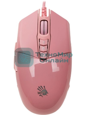 Мышь проводная A4Tech Bloody P91s розовый, 8000 dpi, USB, кнопки - 8