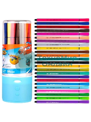 Фломастеры Deli EC150-24 Super Wings 24цв. пластиковая туба