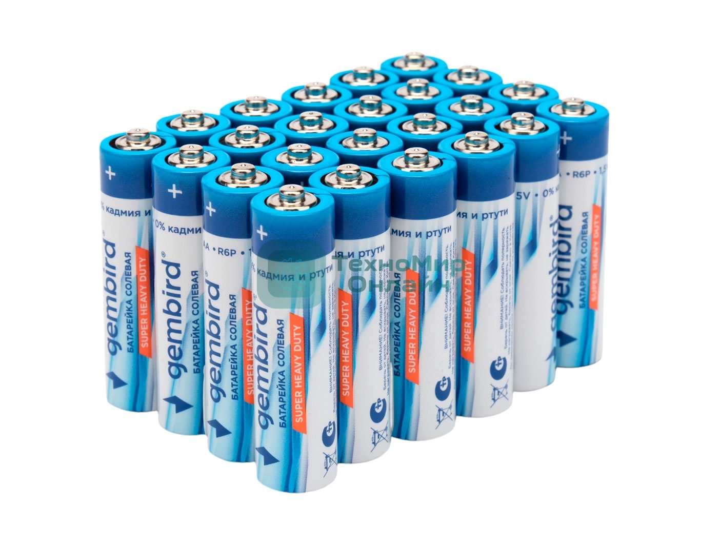 Батарейки солевые Gembird GB-R6P-24B, тип AA, 24шт, коробка
