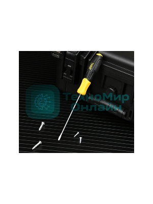 Отвертка шлицевая Deli DL6351251N 5х125мм сталь Cr-V, двухкомпонентная прорезиненная рукоять