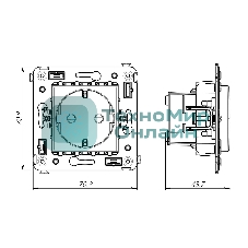 Розетка DKC Avanti 4401003 2P+E со шторками, красный квадрат
