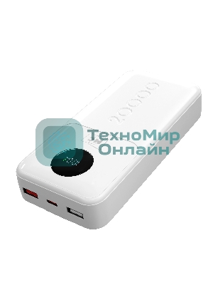 Портативный аккумулятор MORE CHOICE (4620202552822) PB35-20 20000mAh 2USB+1Type-C 3.0A 22.5W+PD20W+QC3.0, белый