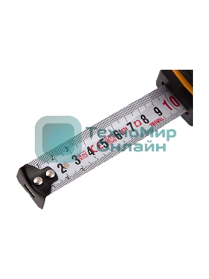 Рулетка Denzel 8м х 25мм, двухкомп. корпус, кнопка-пауза