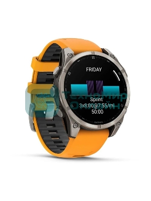 Смарт-часы Garmin Fenix 8 AMOLED Sapphire титановый серый, оранжевый 47мм
