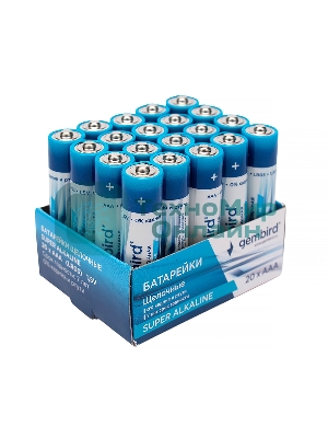 Батарейки щелочные/алкалиновые Gembird Gb-LR03-20B, тип AAA, 20шт, коробка