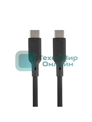 Кабель QUMO 32964 Type-C на Type-C, силиконовый, 1м, 3A, 60W, PD черный