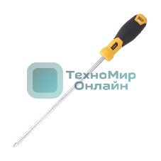 Крестовая отвертка Deli DL638250 PH3x250мм CR-V, Двухкомпонентная ручка. Хромированная.