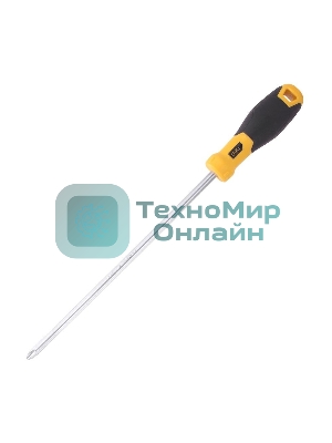 Крестовая отвертка Deli DL638250 PH3x250мм CR-V, Двухкомпонентная ручка. Хромированная.