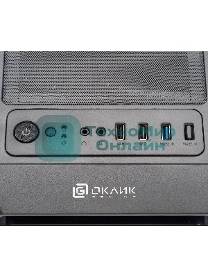 Компьютерный корпус Оклик OCC-MD301 черный без БП ATX 6x120мм 2xUSB2.0 1xUSB3.0 audio bott PSU