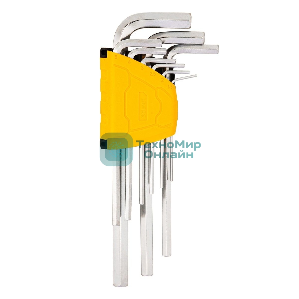 Набор шестигранных ключей Deli DL3590 9 шт. Размер: 1,5-10 мм. Материал: Cr-V. Хромированный.