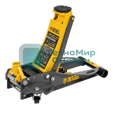 Домкрат гидравлический подкатной Denzel 3 т, 75-500 мм, быстрый подъем, низкий подхват, проф.