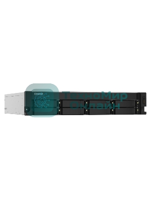 Сетевое хранилище без дисков SMB QNAP TS-832PXU-4G 8-Bay AL324 quad-core 1.7 GHz 2U rackmount NAS, 4Gb DDR4 UDIMM RAM (max 1x16Gb), SATA 6Gb/s, 2x 10GbE SFP+ LAN, 2x2.5 GbE LAN, 1x PCIe Gen2 x2 slot. W/o RAIL-B02