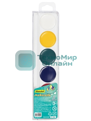 Краски акварельные Silwerhof Монстрики, 6 цветов, без кисти, пластиковый пенал