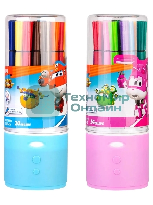 Фломастеры Deli EC150-24 Super Wings 24цв. пластиковая туба