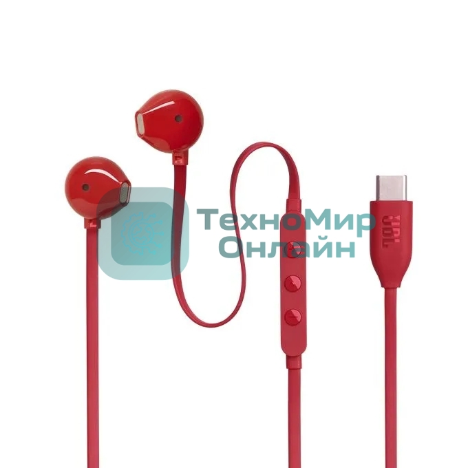 Проводные наушники JBL Tune 305C красный, вкладыши, USB Type-C