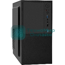 Компьютерный корпус Minitower ExeGate BAA-308U2-UNS350 (mATX, БП UNS350 с вент. 12см, 1хUSB/2хUSB 3.0, HD Audio, черный)