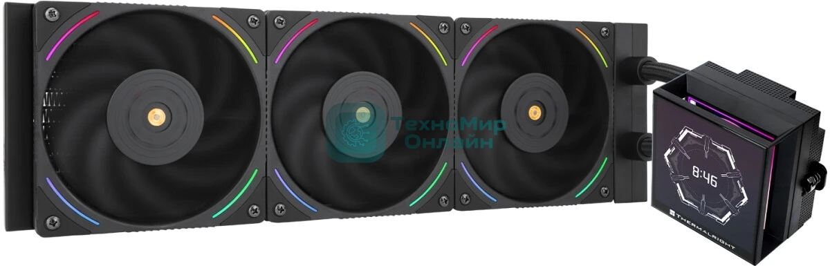 Система жидкостного охлаждения Thermalright Hyper Vision 360 ARGB Soc-AM5/AM4/1151/1200/2066/2011/1700 черный 4-pin 29.6dB Al LCD Ret (H-VISION-360-BL-ARGB)