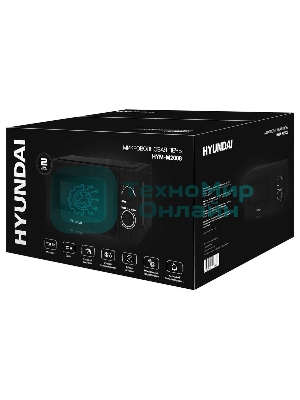 Микроволновая печь Hyundai HYM-M2008 черный, 20 л, 700 Вт, переключатели - поворотный механизм