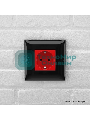 Розетка DKC Avanti 4401003 2P+E со шторками, красный квадрат