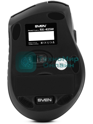 Мышь беспроводная SVEN RX-425W серый, 1600 dpi, радиоканал, USB, кнопки - 6