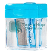 Точилка для карандашей ручная Deli E0574 Cubic, 1 отверстие, пластик, ассорти, дисплей