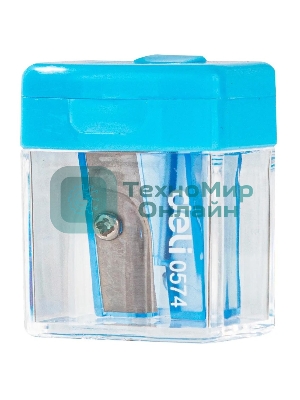 Точилка для карандашей ручная Deli E0574 Cubic, 1 отверстие, пластик, ассорти, дисплей