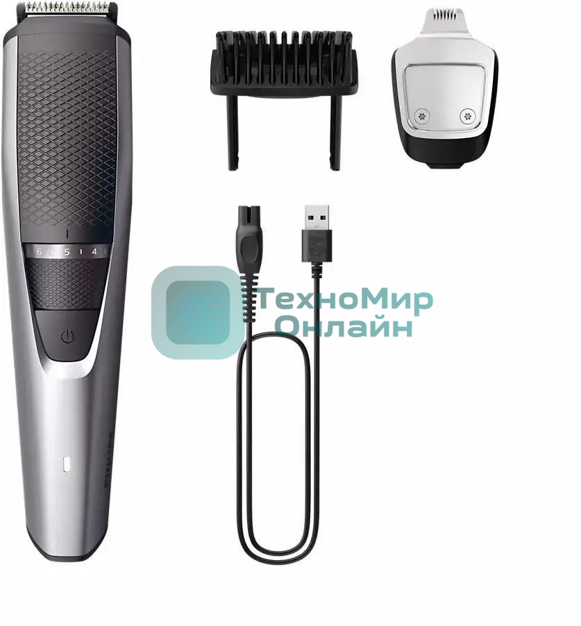 Триммер Philips Series 3000 BT3239/15, 5Вт, серебристый/серый