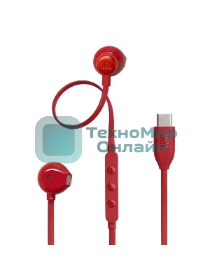 Проводные наушники JBL Tune 305C красный, вкладыши, USB Type-C
