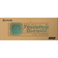 Клавиатура проводная игровая Defender Aris GK-349 RU,черный/белый,68кн+FN,радуж,1.5м