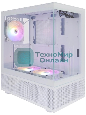 Компьютерный корпус 1STPLAYER MIKU Mi7-A белый, ATX, 3x120мм LED fans