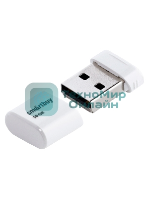 Флешка USB Smartbuy LARA White (SB16GbLARA-W), 16 Gb, USB 2.0, R/W 15/5, белый