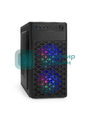 Компьютерный корпус Minitower ExeGate mEVO-7803-XP600 (mATX, БП XP600 с вент. 12см, 2*USB+1*USB 3.0, HD аудио, черный, 2 вент. 12см с RGb подсветкой)