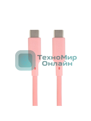 Кабель QUMO 32966 Type-C на Type-C, силиконовый, 1м, 3A, 60W, PD (розовый)
