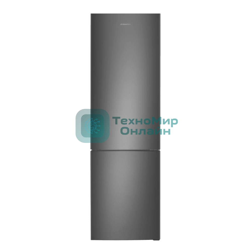 Холодильник Maunfeld MFF200NFSTSE серый двухкамерный 260/96л морозилка снизу, No Frost