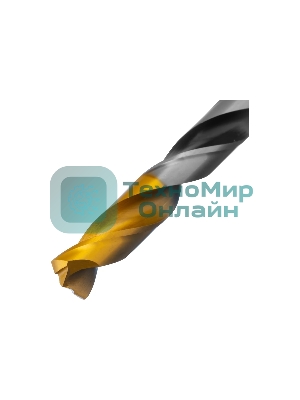 Сверло спиральное по металлу Denzel 12 x 151мм, Р6М5, Golden Tip, многогранная заточка