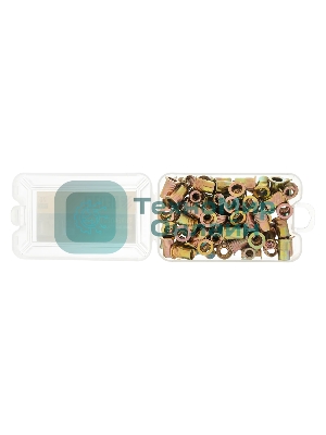 Заклепки резьбовые Denzel стальные, оцинкованные, М6, пластиковый кейс, 70 шт.