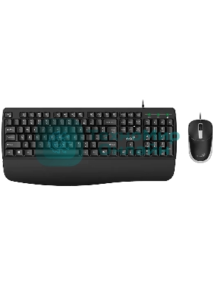 Комплект клавиатура+мышь Genius KM-123 проводной, USB, 1200 DPI, черный