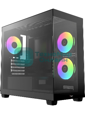 Корпус Ocypus Gamma C52 BK ARGB, Mini-Tower, чёрный, 3 x 120 мм