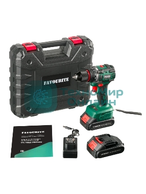 Дрель-шуруповерт FAVOURITE DC NB21 PROMO, 21 В, 2 Ач, 40 Нм, бесщеточный