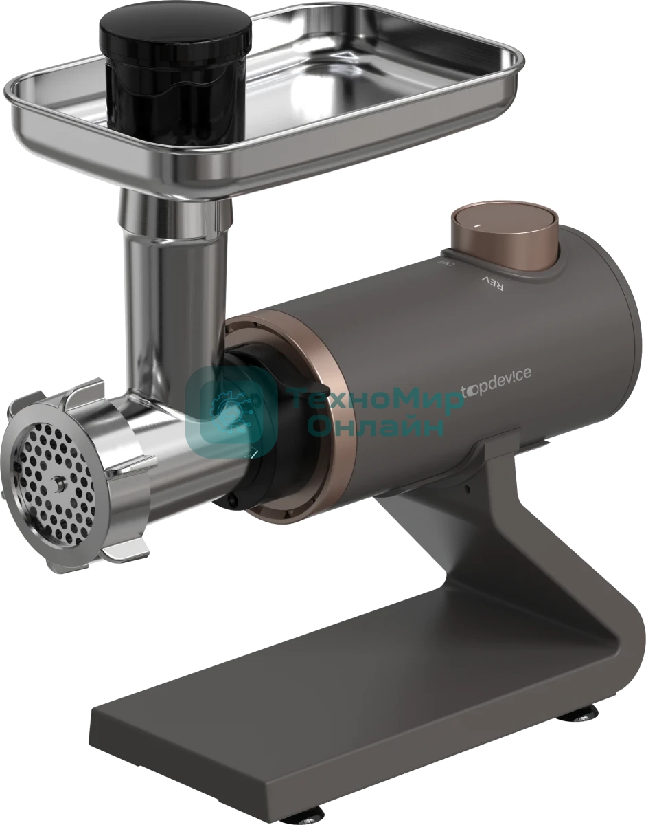 Мясорубка электрическая Topdevice TDMG100 капучиновый, 2000 Вт, 3 кг/мин, реверс, насадки - 7